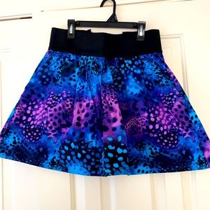 Necessary Objects flare skirt with wide stretch waist band and back zipper